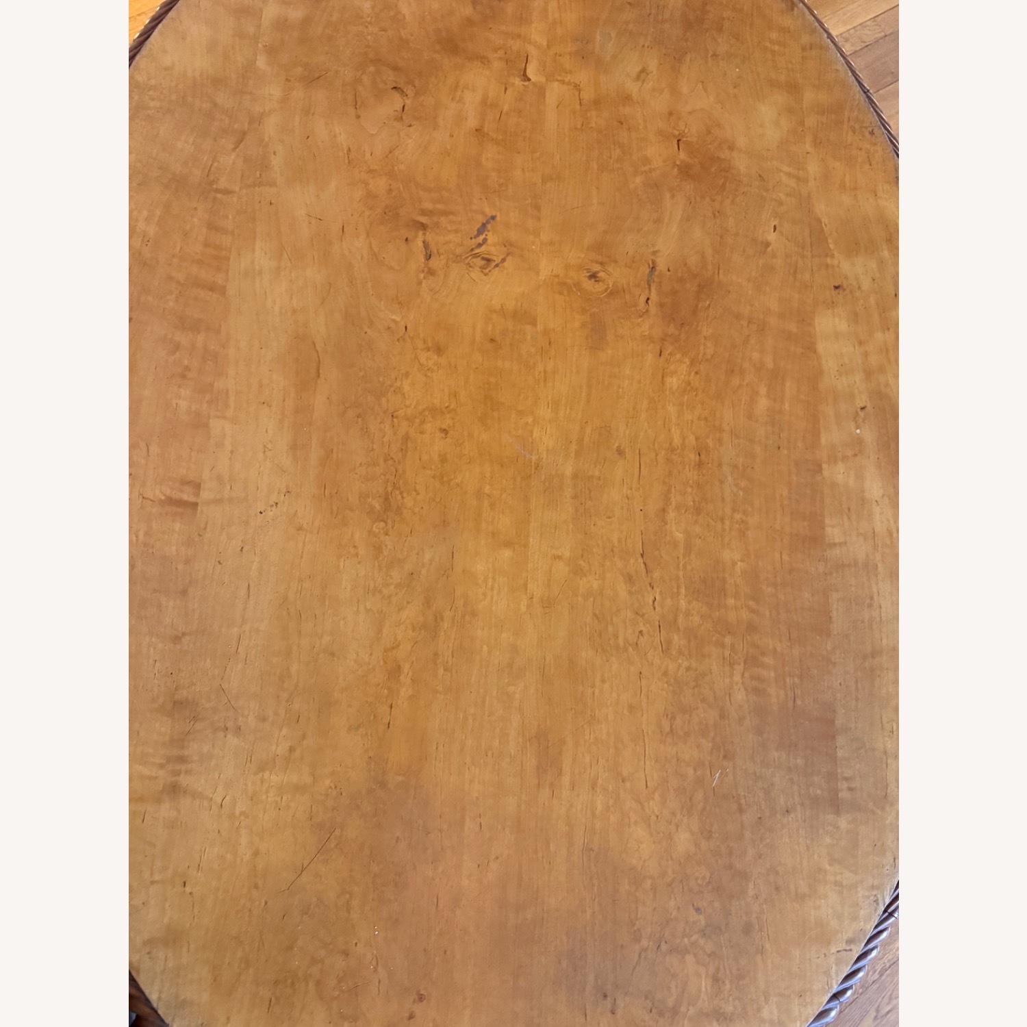 Antique Carved Oval Dining Table Solid Wood - image-6