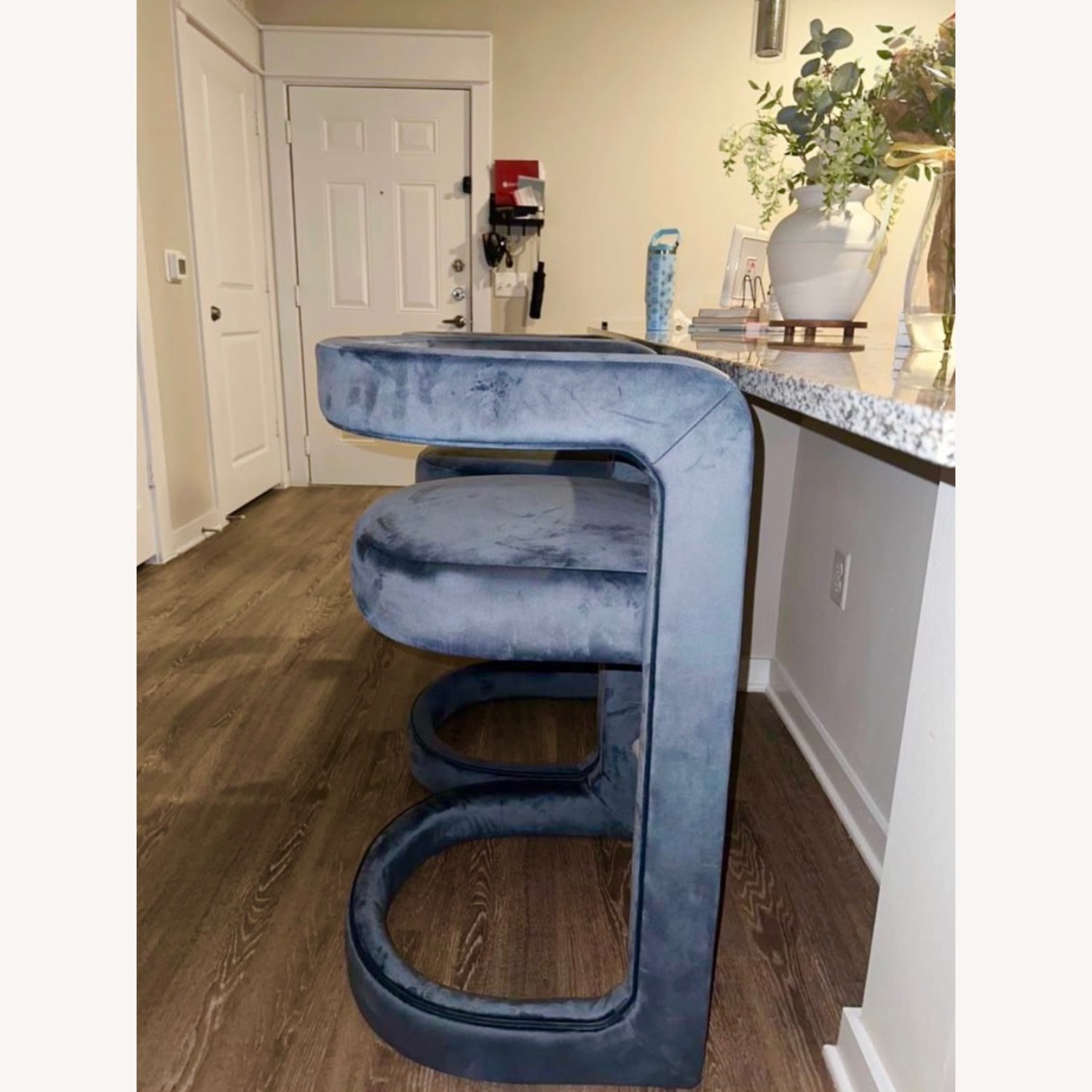 Modway Blue Velvet Stools - image-2