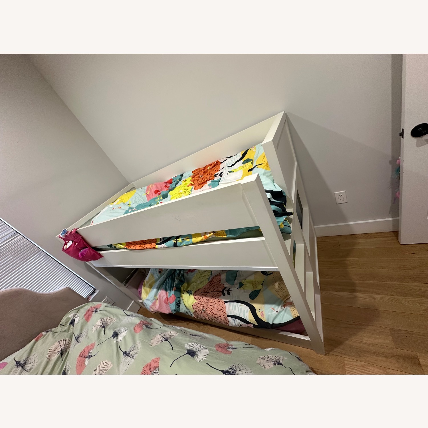 Crate & Barrel White Wood Bunk Bed - image-1