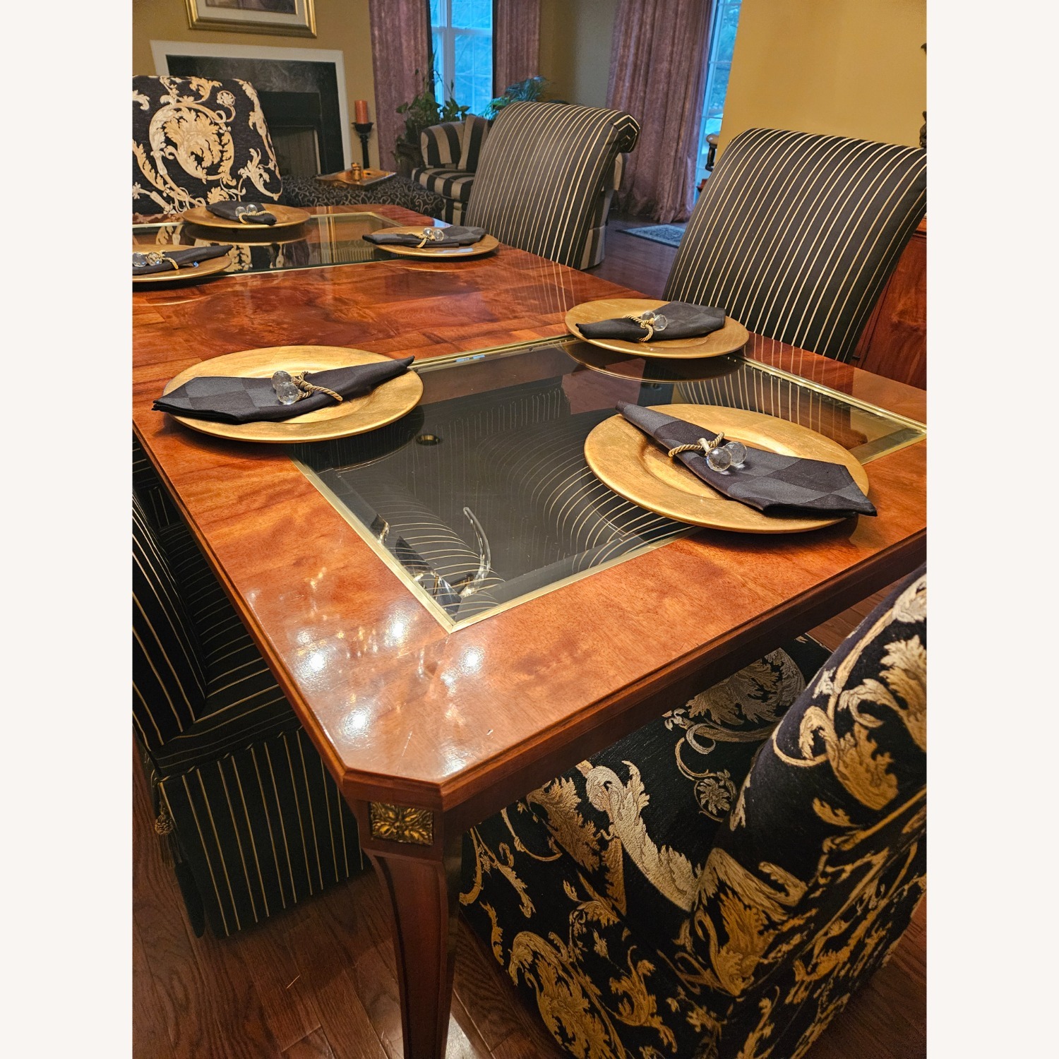 Century Furniture Dark Brown Wood Dining Table - image-3