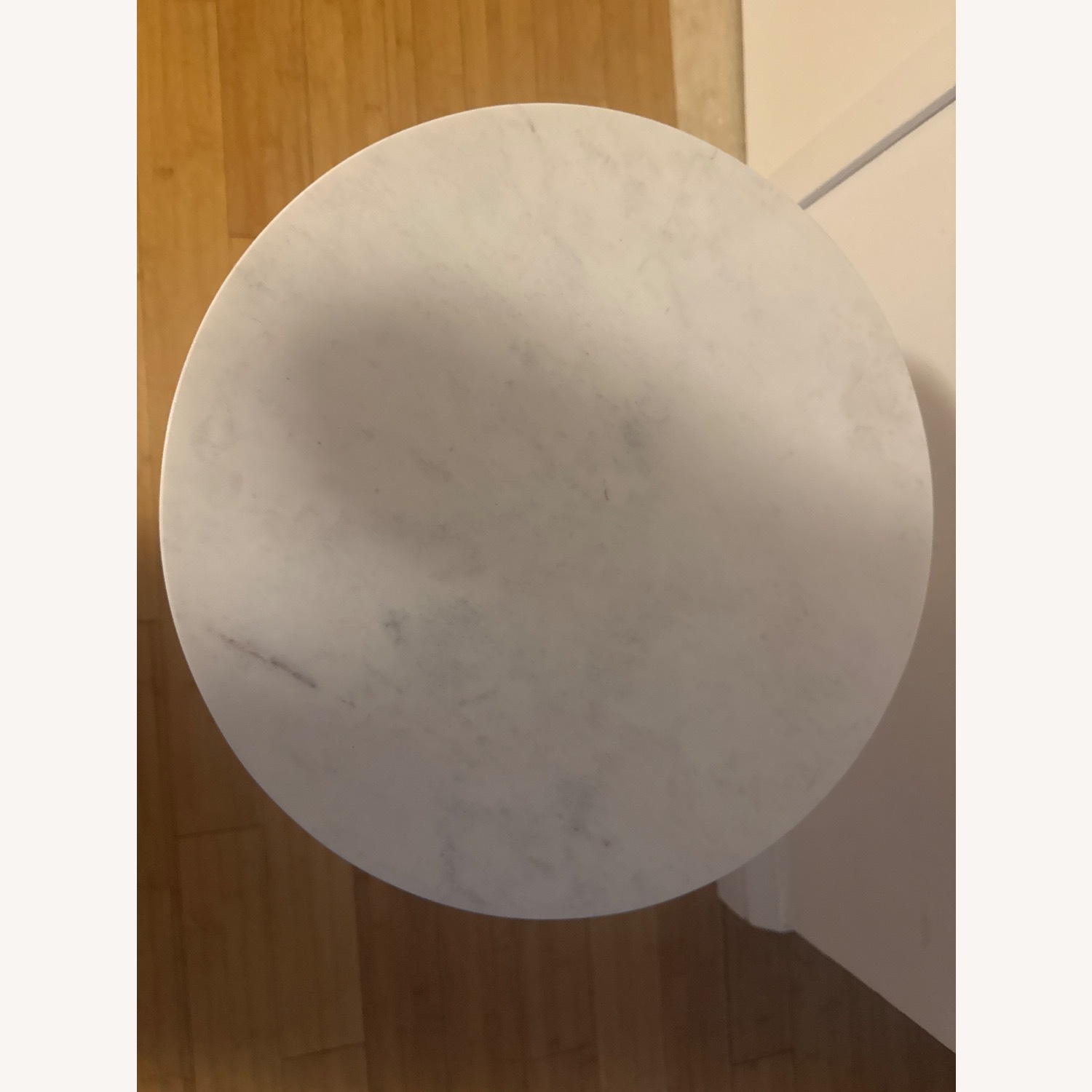 West Elm Maisie Side Table White Marble/ Antique Brass - image-3