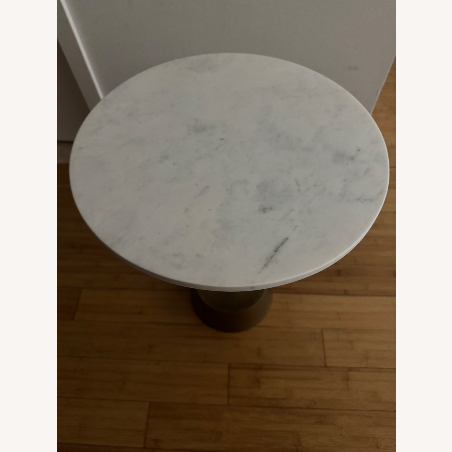 West Elm Maisie Side Table White Marble/ Antique Brass - image-2