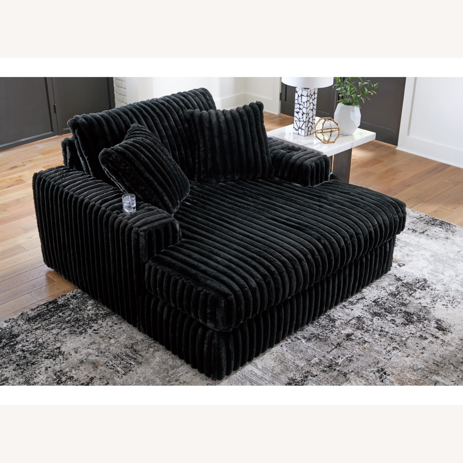 Ashley Furniture Black Fabric 3+ Piece Sectional - image-3