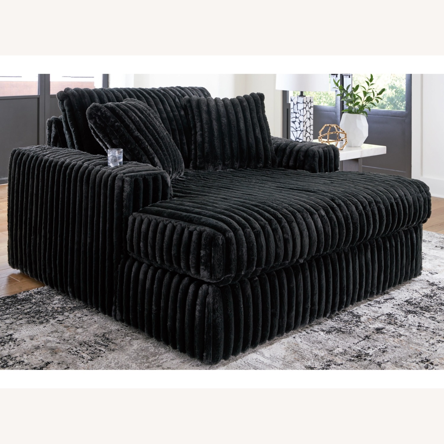 Ashley Furniture Black Fabric 3+ Piece Sectional - image-2