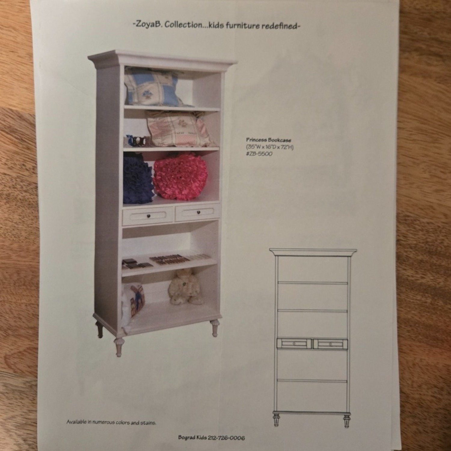 Princess White Wood Bookcase - image-7