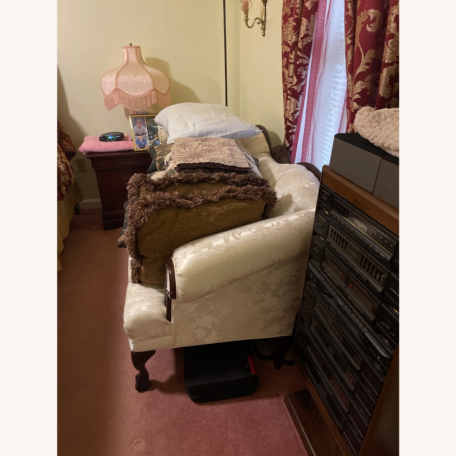 White Fabric Loveseat - image-3