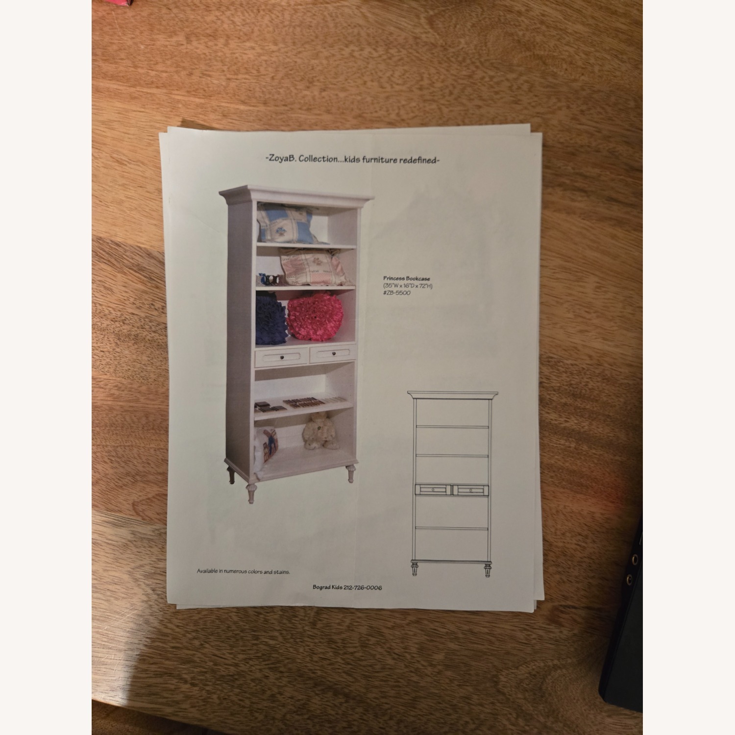 Princess White Wood Bookcase - image-6