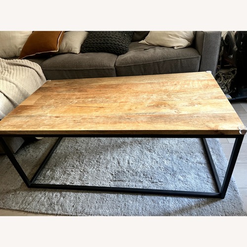 Used West Elm Box Frame Dark Brown Wood Coffee Table for sale on AptDeco