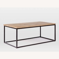 West Elm Box Frame Dark Brown Wood Coffee Table