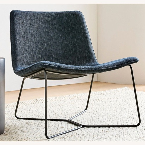 Used West Elm Blue Fabric Accent Chair for sale on AptDeco