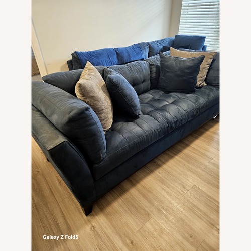 Used AMB Furniture Blue Fabric 3+ Seater Sofa for sale on AptDeco