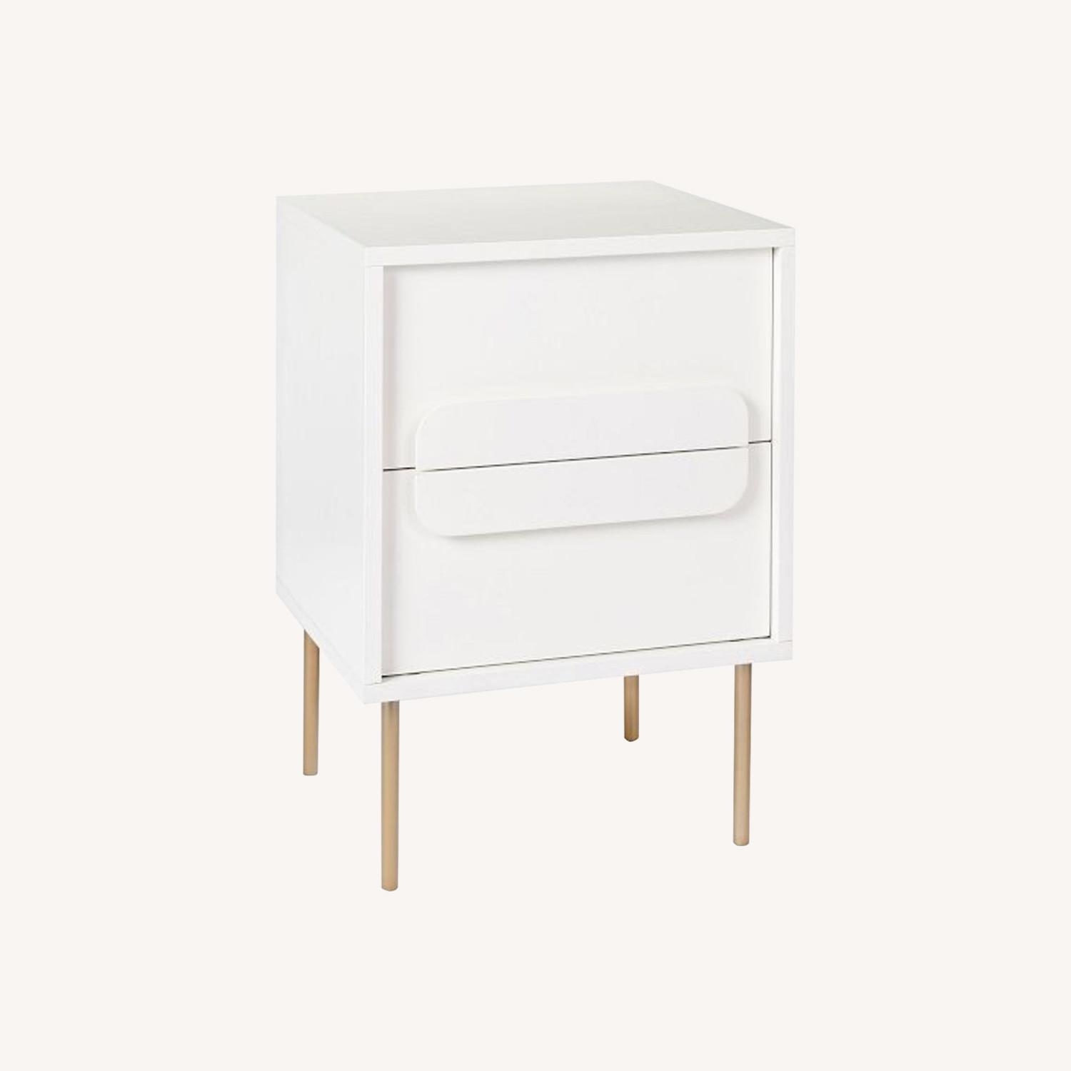 West Elm Gemini White Nightstand - image-0