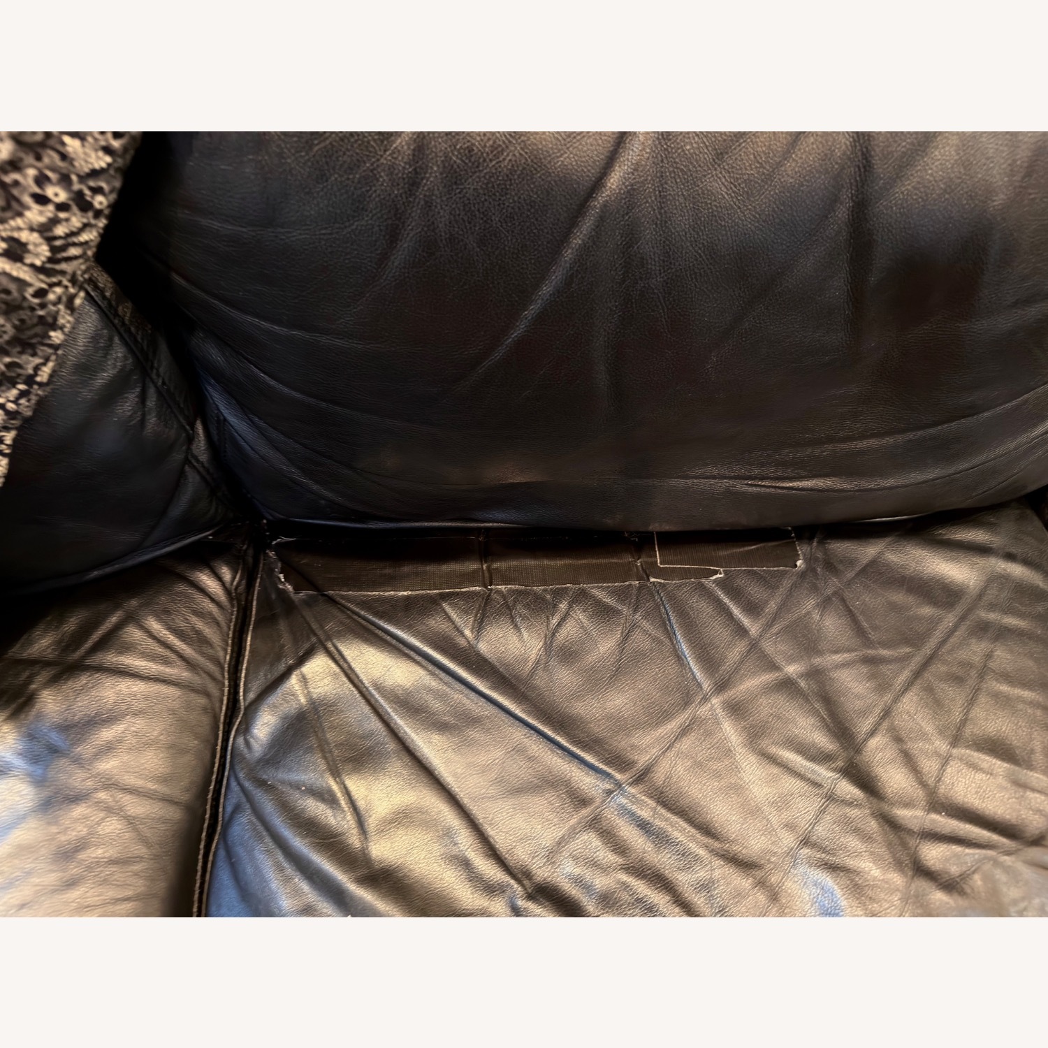 Black Leather 7 Cushion Sectional U-Shaped - image-4
