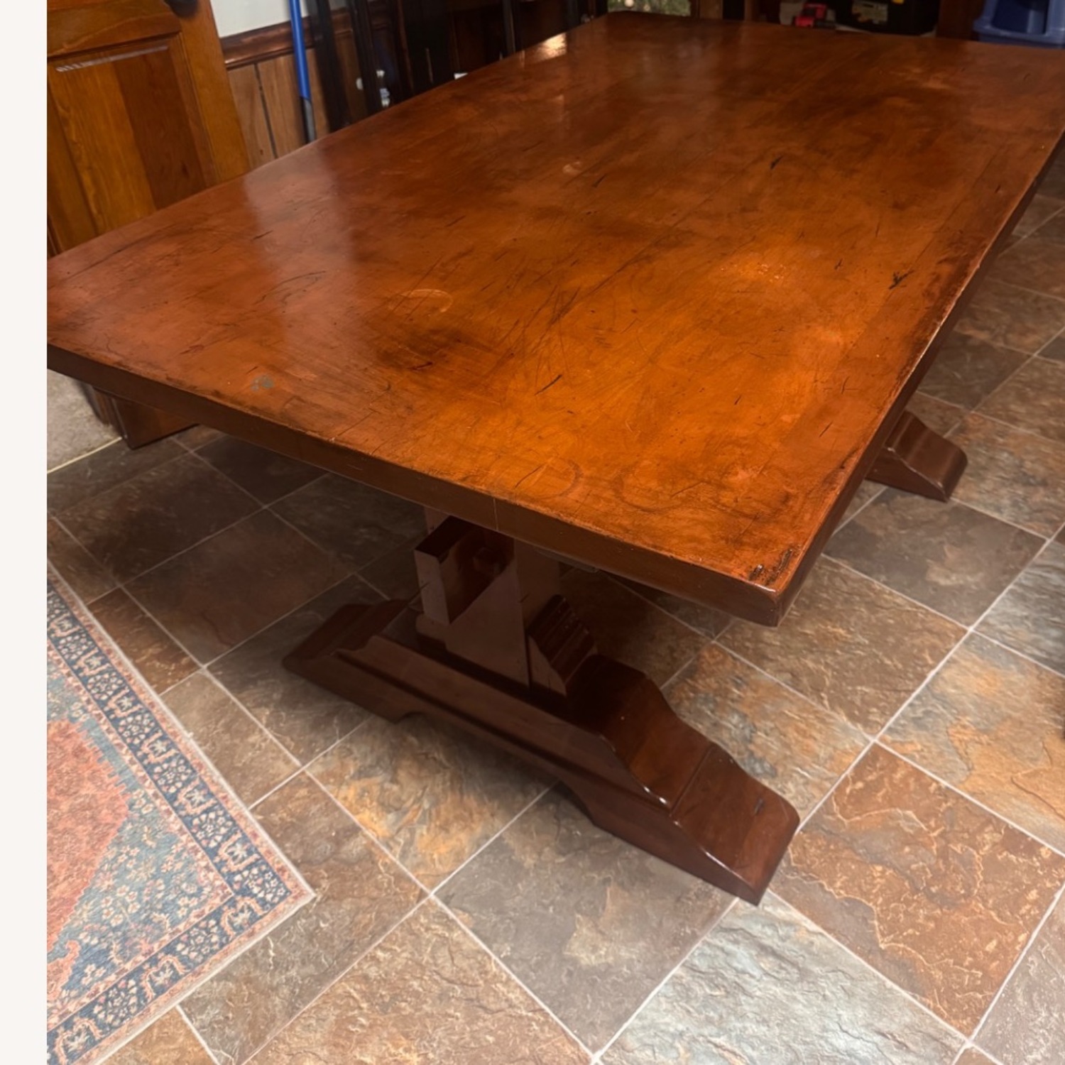 Dark Brown Wood Dining Table - image-4