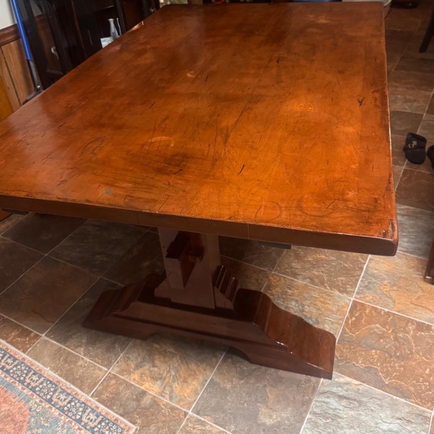 Dark Brown Wood Dining Table - image-2
