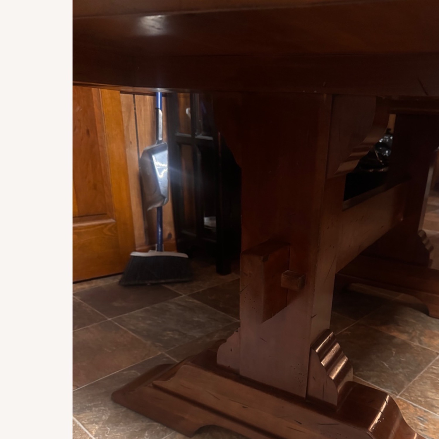 Dark Brown Wood Dining Table - image-5