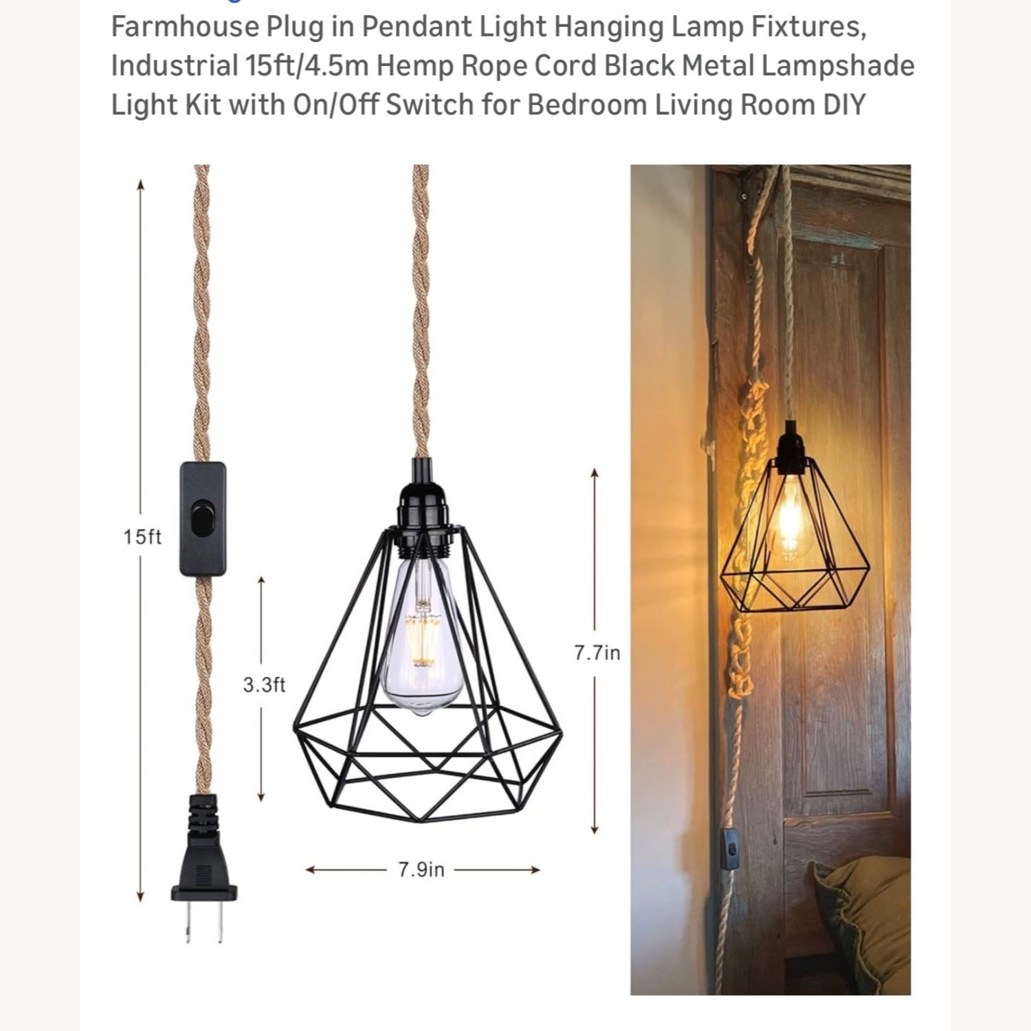 Amazon Black Ceiling Lamp - image-1