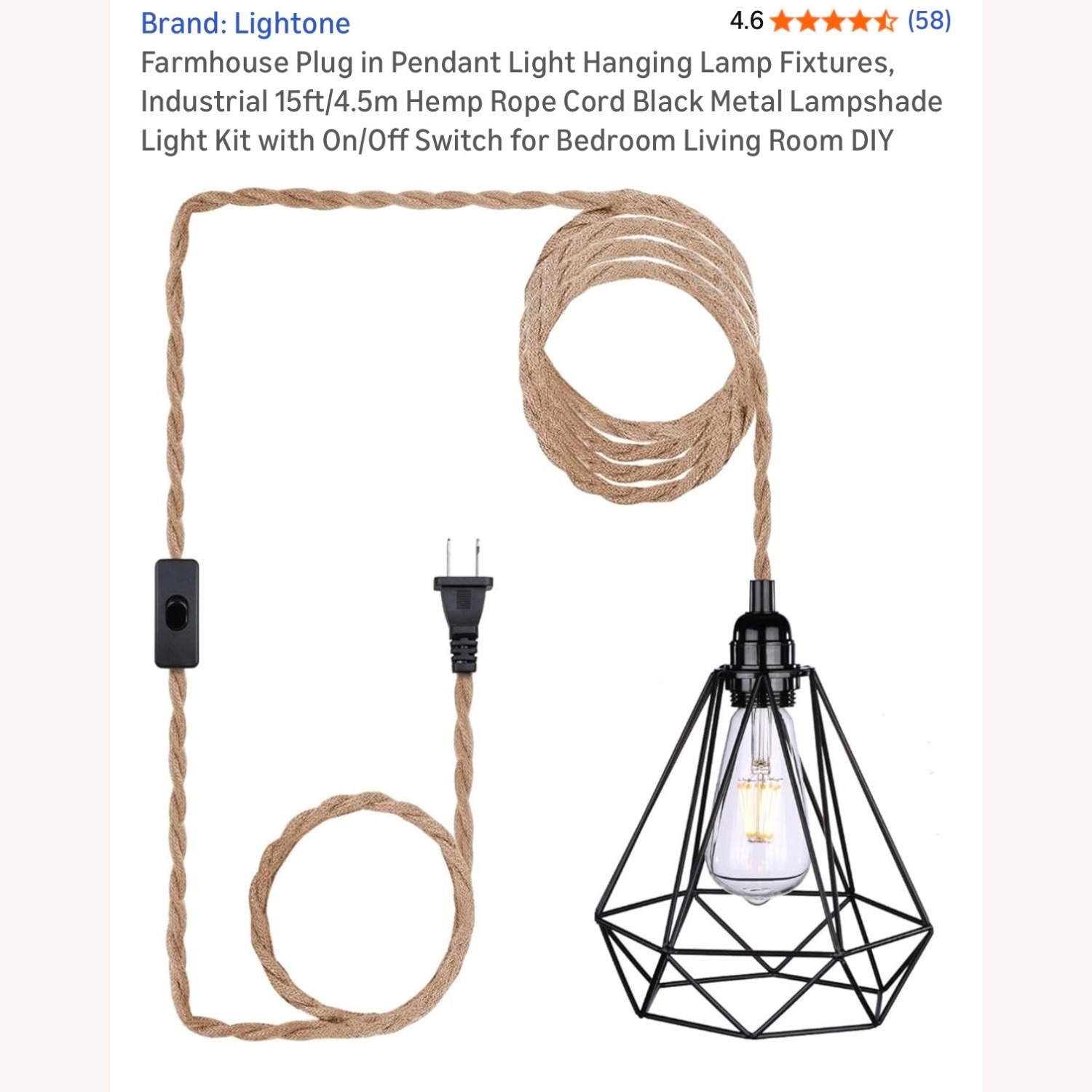 Amazon Black Ceiling Lamp - image-2