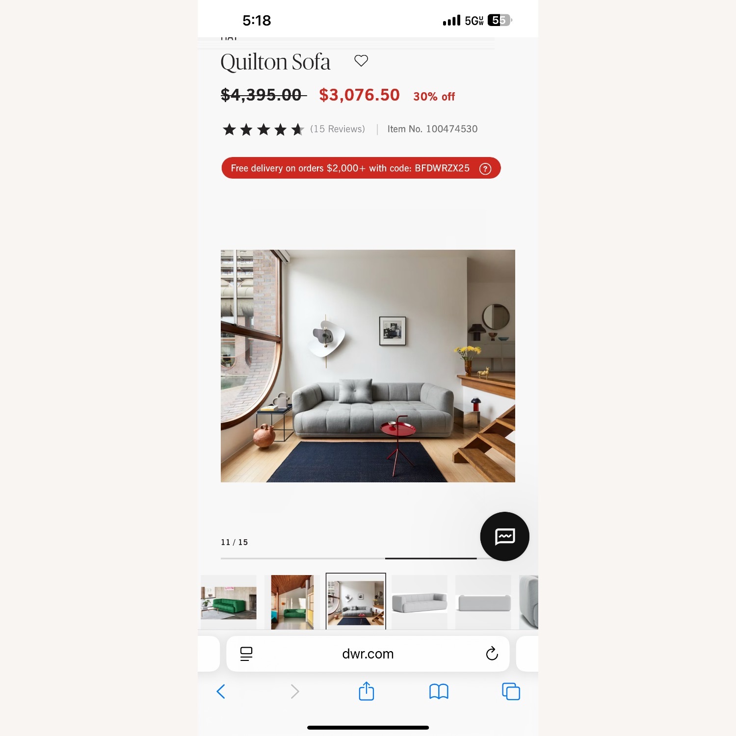 Design Within Reach Quinton 2.5 Seater - image-2