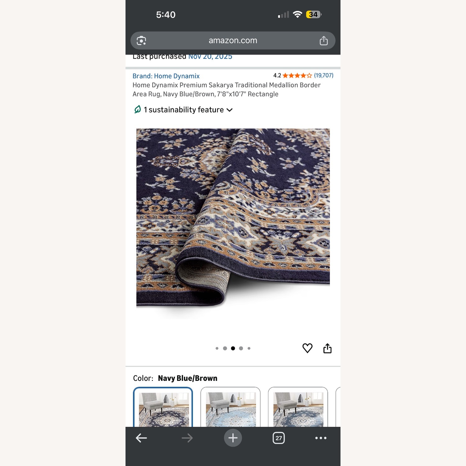 Home Dynamix Blue Persian Area Rug 8' x 10'   - image-4