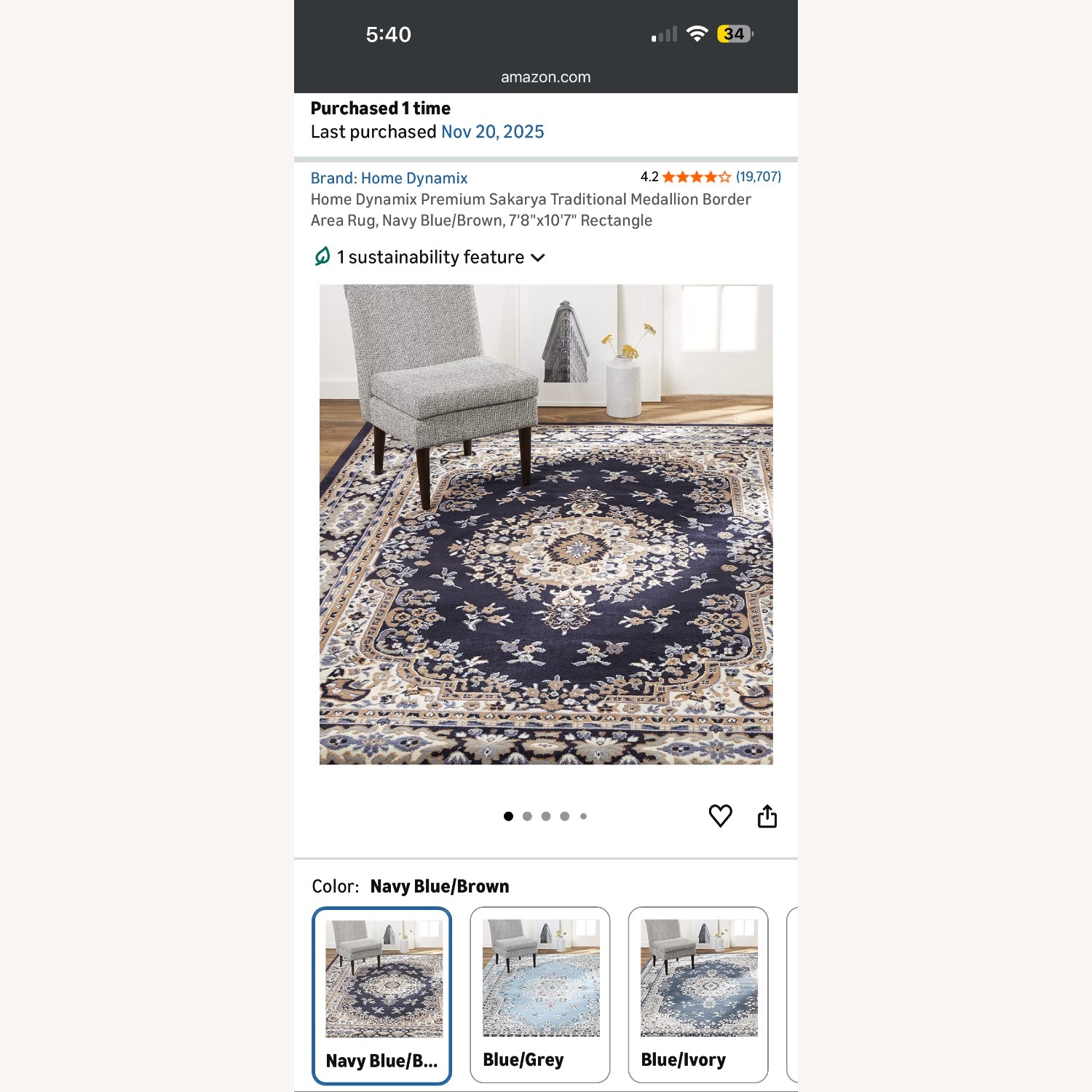 Home Dynamix Blue Persian Area Rug 8' x 10'   - image-1