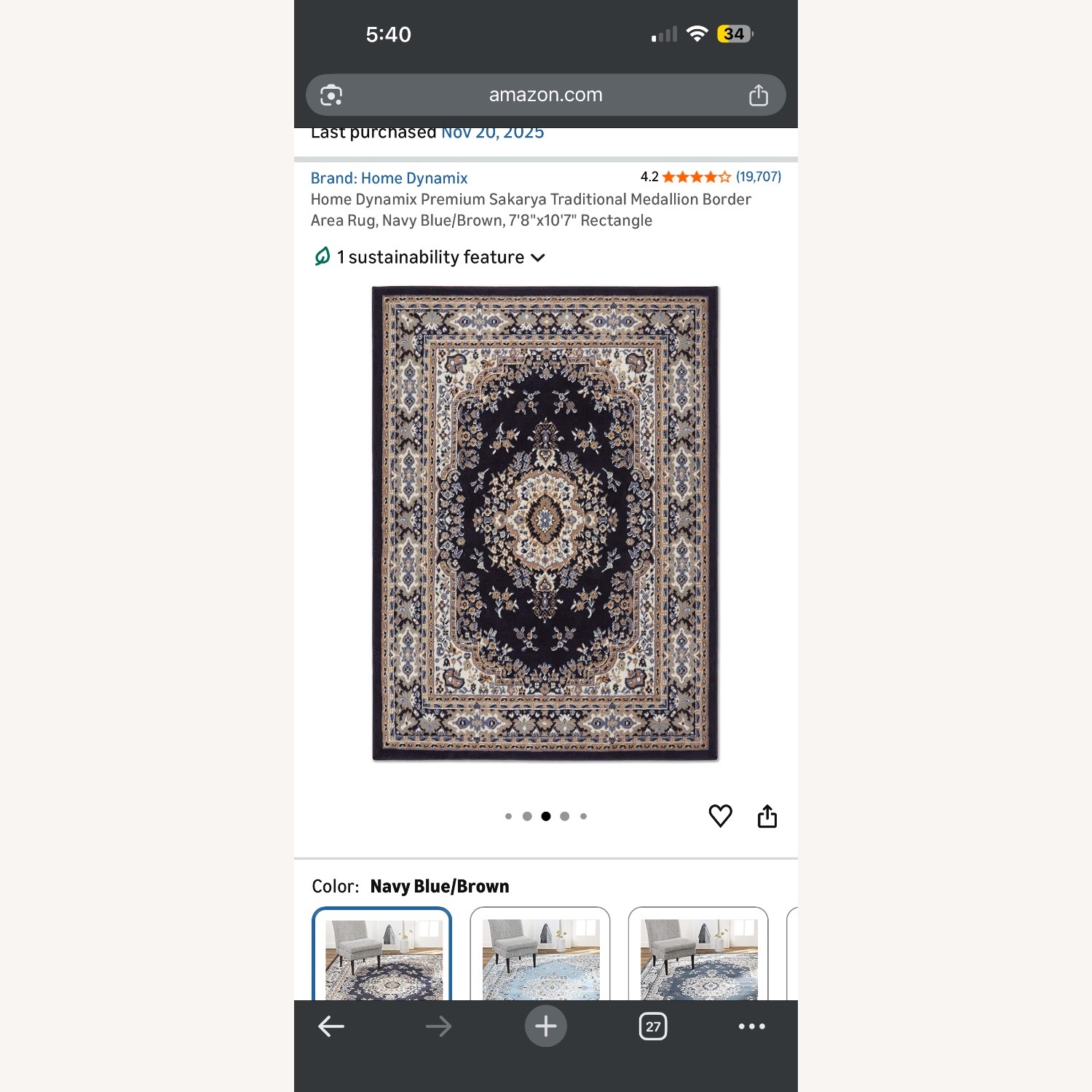 Home Dynamix Blue Persian Area Rug 8' x 10'   - image-3