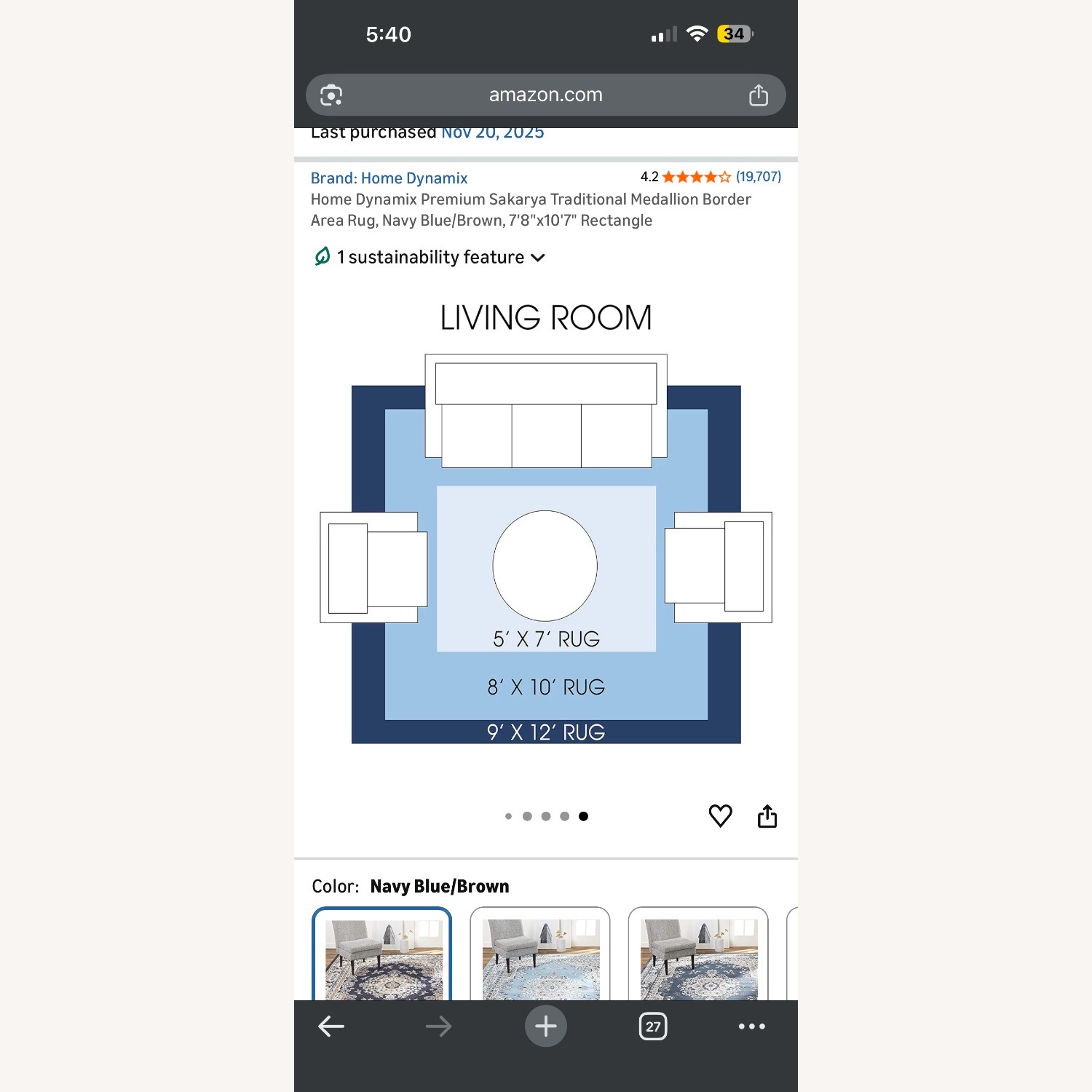 Home Dynamix Blue Persian Area Rug 8' x 10'   - image-6