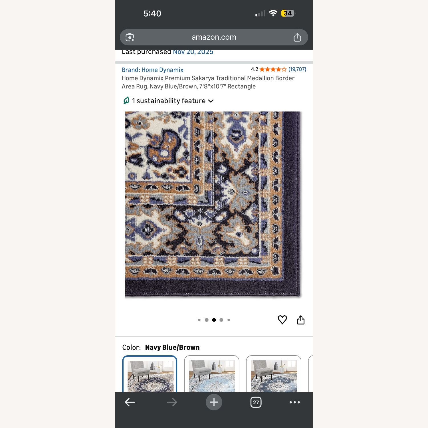 Home Dynamix Blue Persian Area Rug 8' x 10'   - image-5