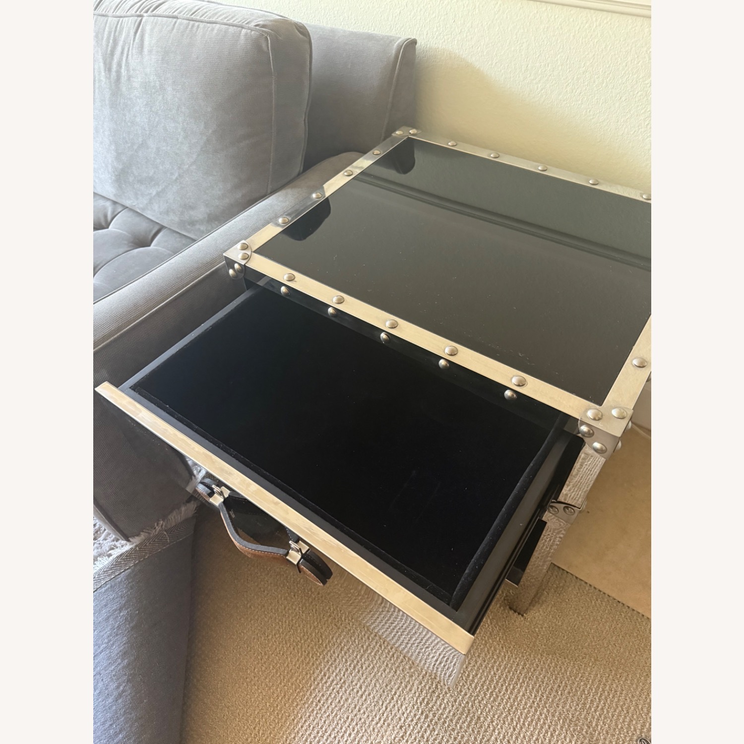 Z Gallerie Flight Silver Metal Side Table - image-2