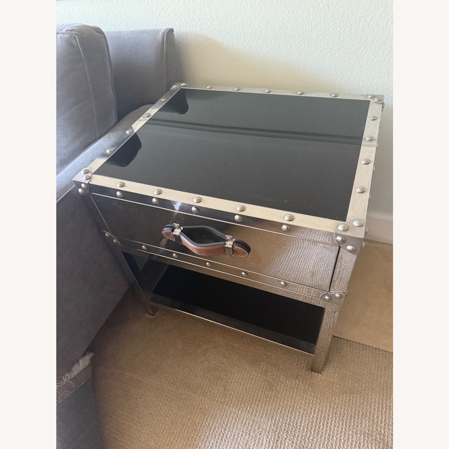 Z Gallerie Flight Silver Metal Side Table - image-3