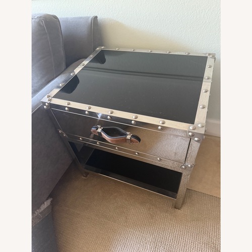 Used Z Gallerie Flight Silver Metal Side Table for sale on AptDeco