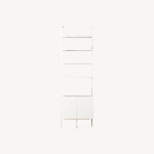 Used CB2 Stairway 96 White Metal Bookcase for sale on AptDeco