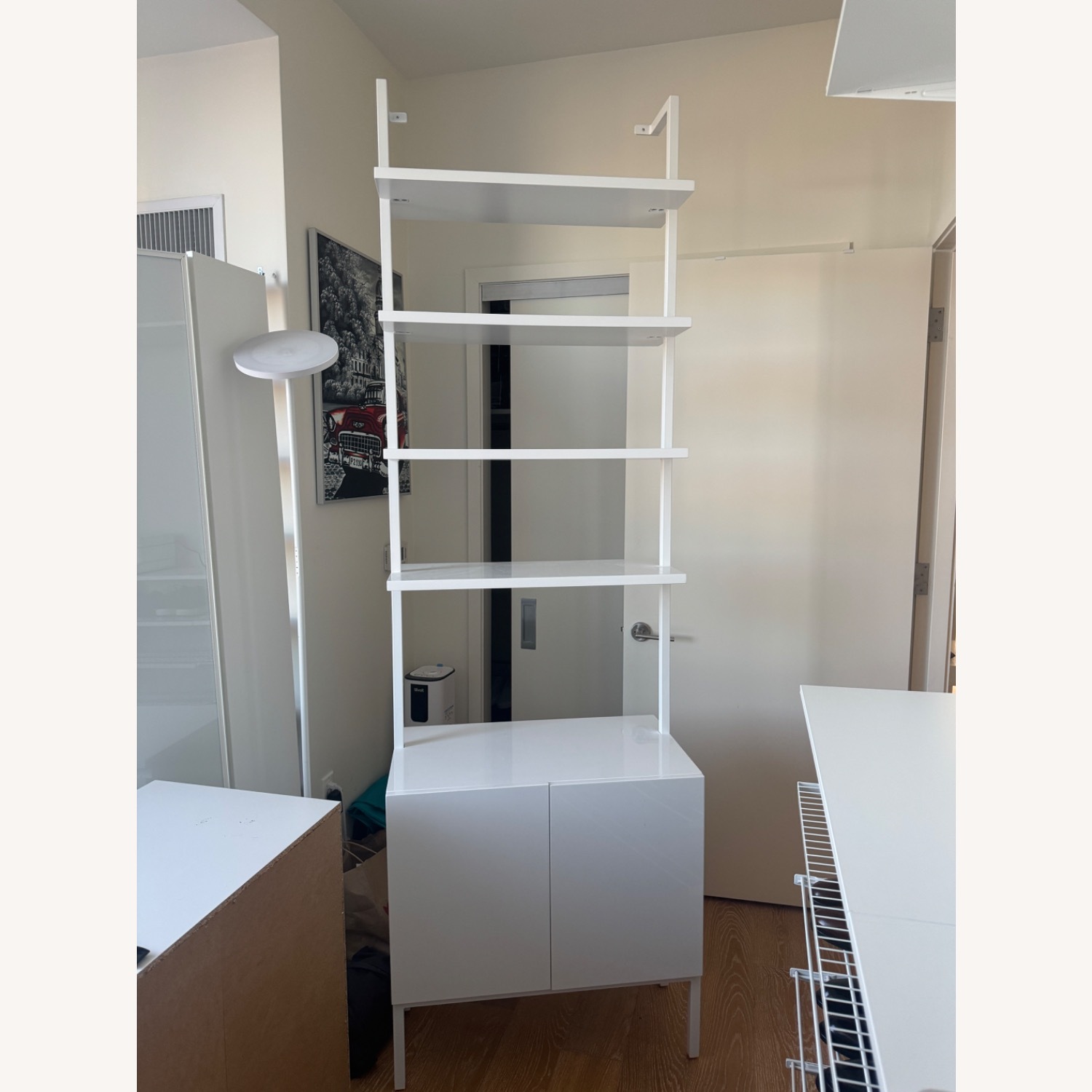 CB2 Stairway 96 White Metal Bookcase  - image-2