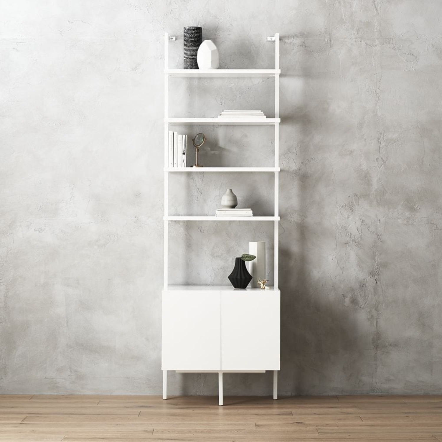 CB2 Stairway 96 White Metal Bookcase  - image-3