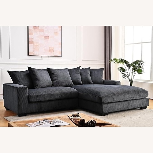 Used Amazon Dark Gray Fabric 2 Piece Sectional for sale on AptDeco