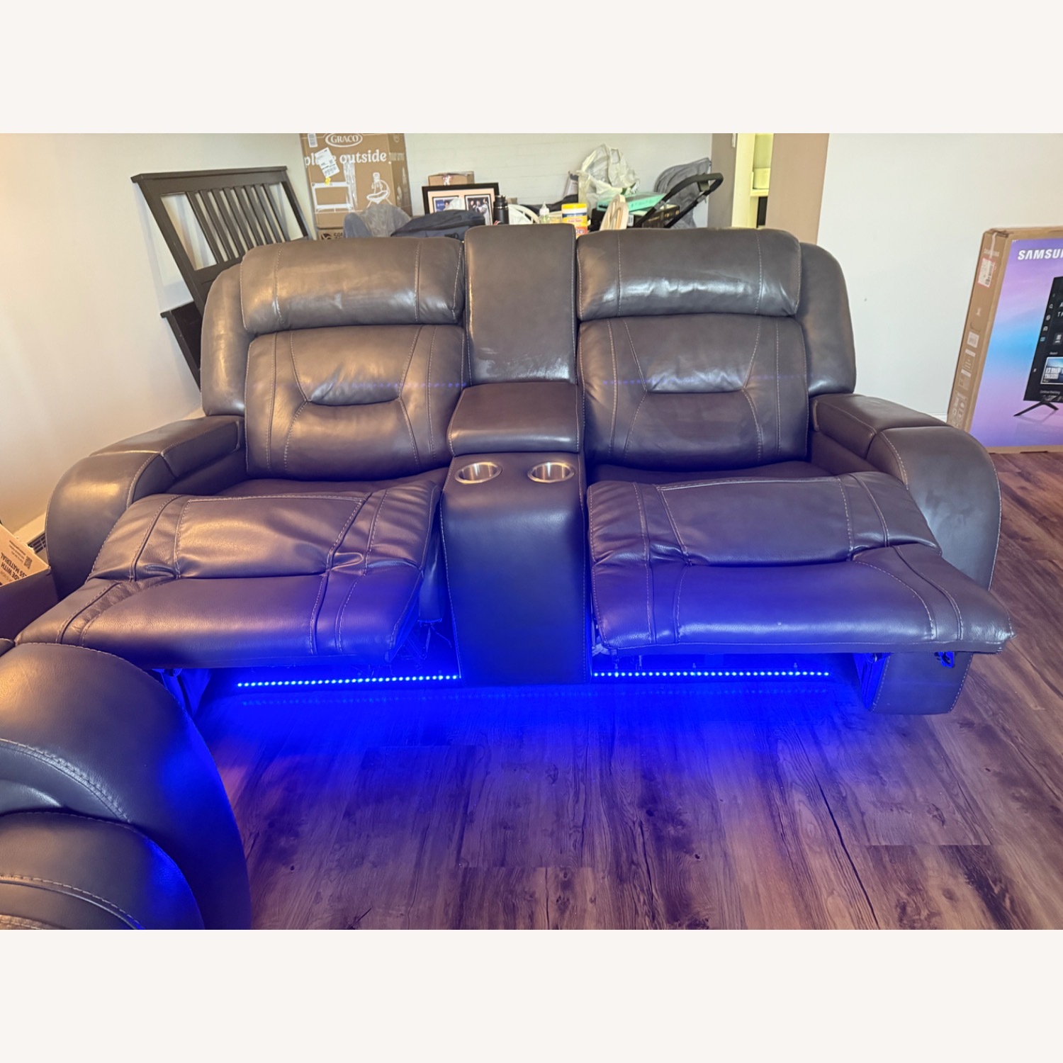 Bob's Discount Furniture Dark Gray 2 Seater Sofa - image-1