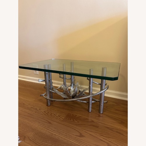Used Vintage/Antique Silver Glass Coffee Table for sale on AptDeco
