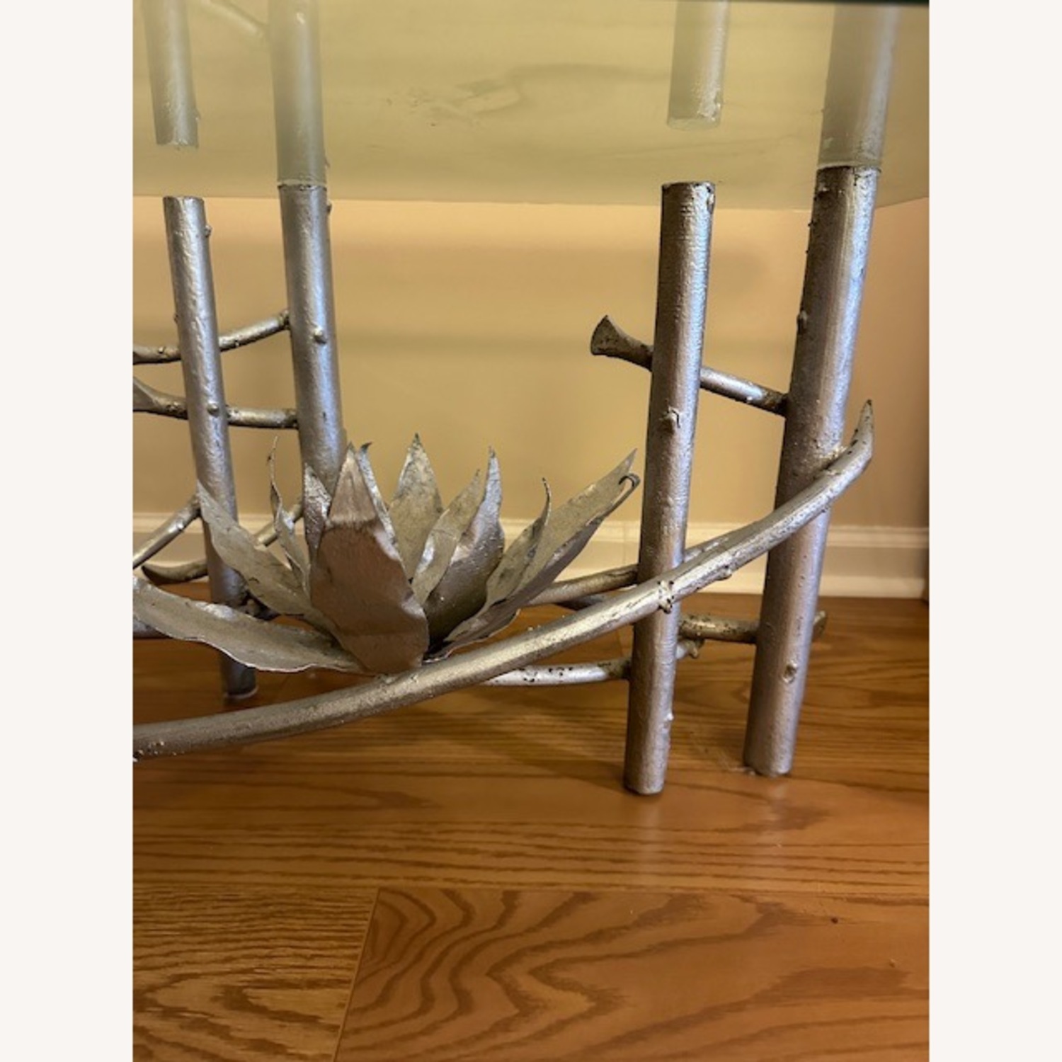 Vintage/Antique Silver Glass Coffee Table - image-3