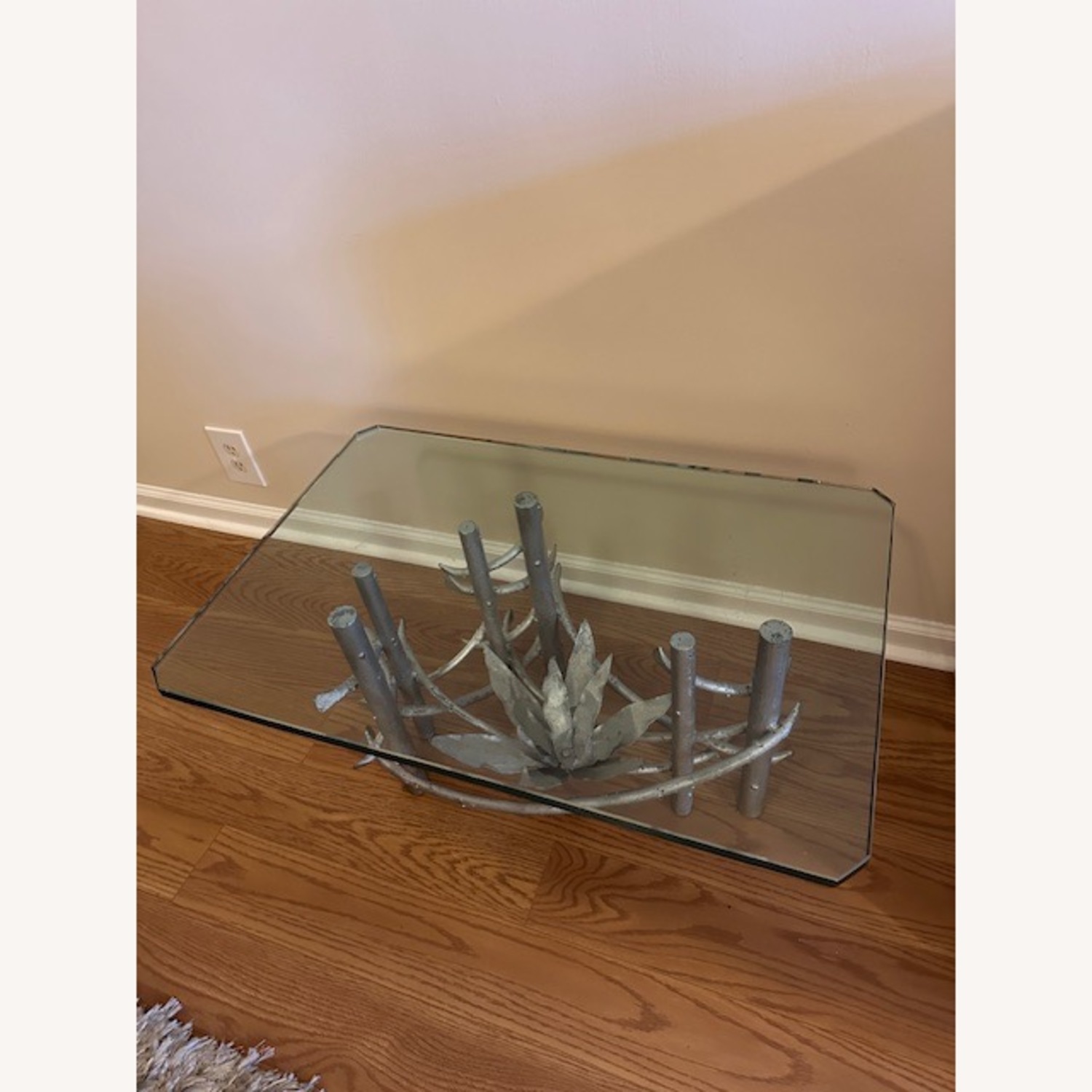 Vintage/Antique Silver Glass Coffee Table - image-2