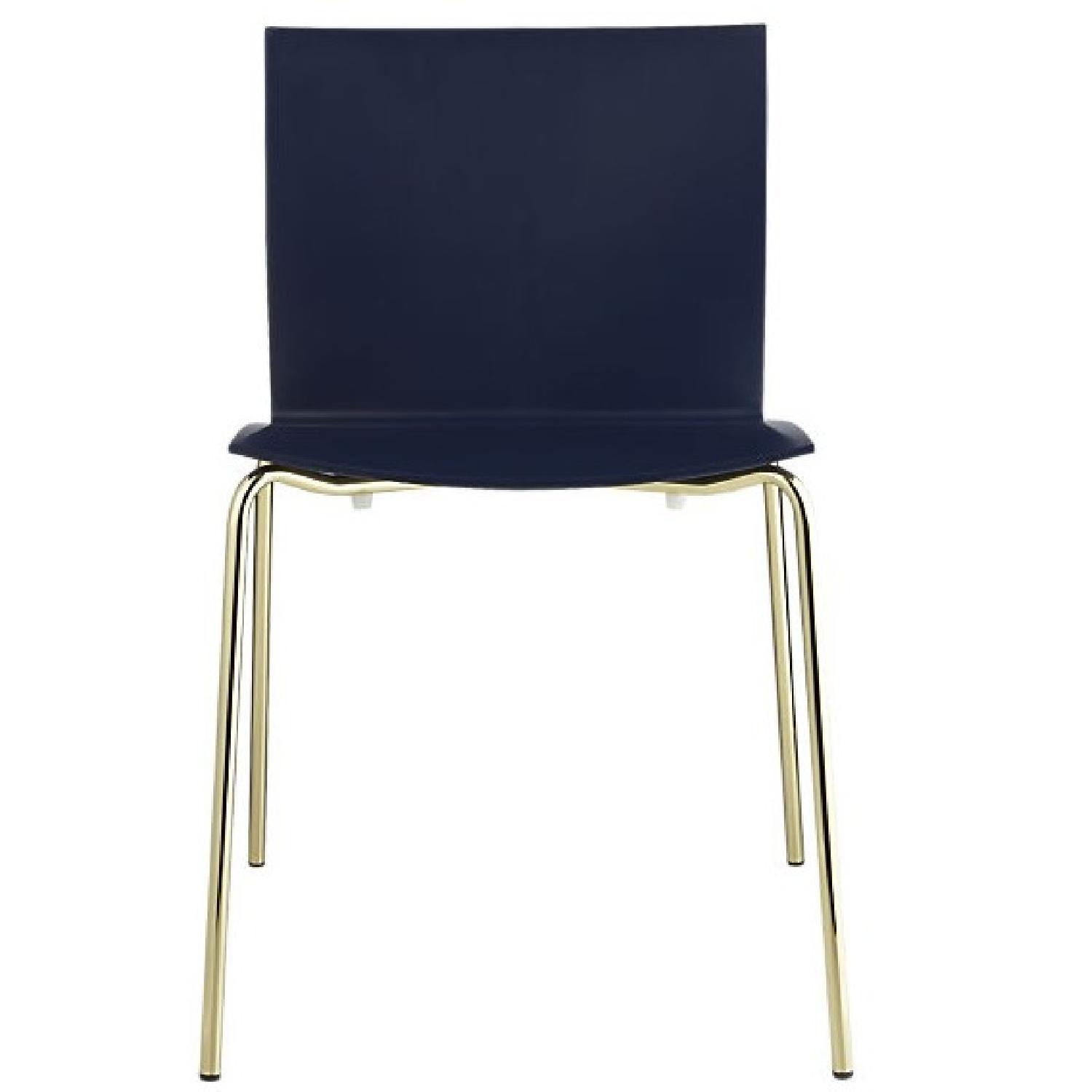 CB2 Slim Navy and Gold Chairs  - image-0