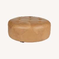 Article Timpani Dark Brown Leather Ottoman