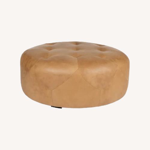 Used Article Timpani Dark Brown Leather Ottoman for sale on AptDeco