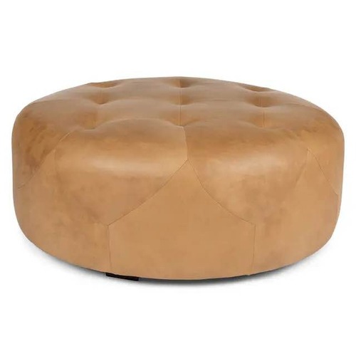 Used Article Timpani Dark Brown Leather Ottoman for sale on AptDeco