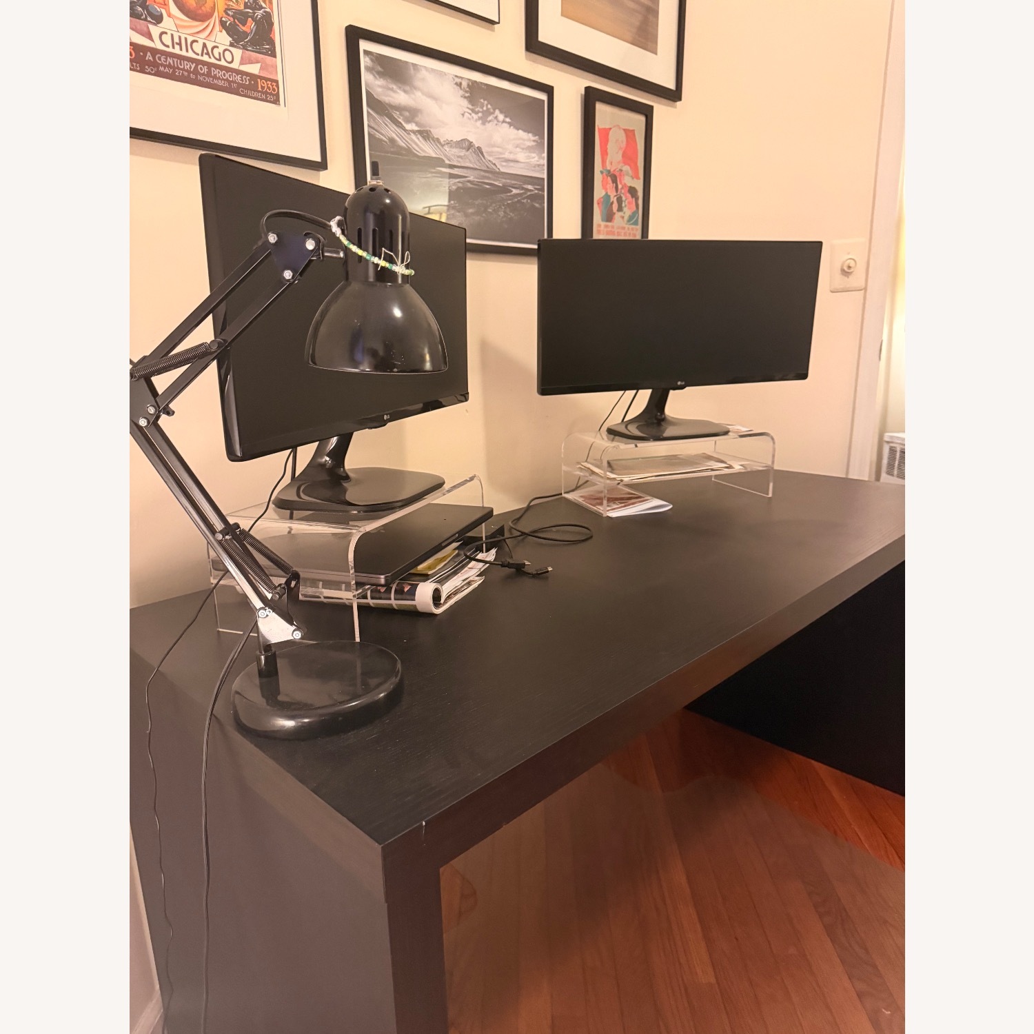 IKEA Black Wood Desk - image-2