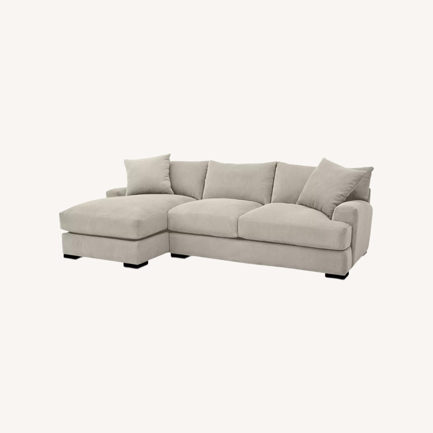 Macy's Light Gray Fabric 2 Piece Sectional - image-0