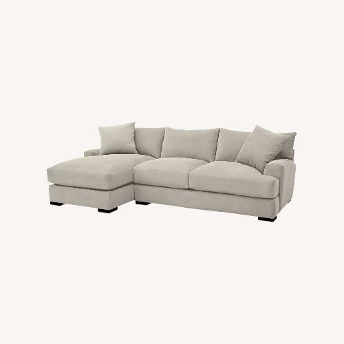 Used Macy's Light Gray Fabric 2 Piece Sectional for sale on AptDeco