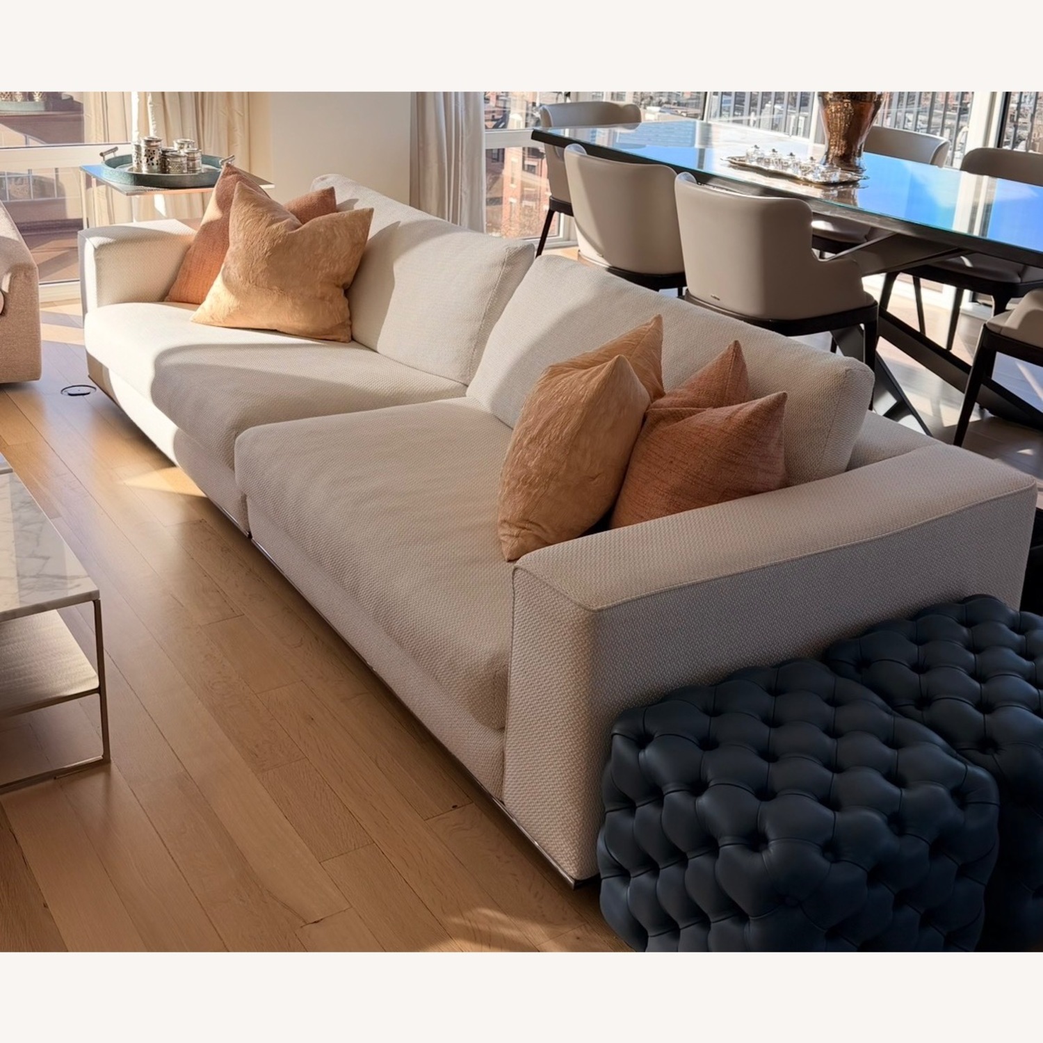 Minotti Hammilton White Fabric 2 Piece Sectional - image-1