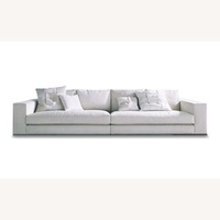 Minotti Hammilton White Fabric 2 Piece Sectional