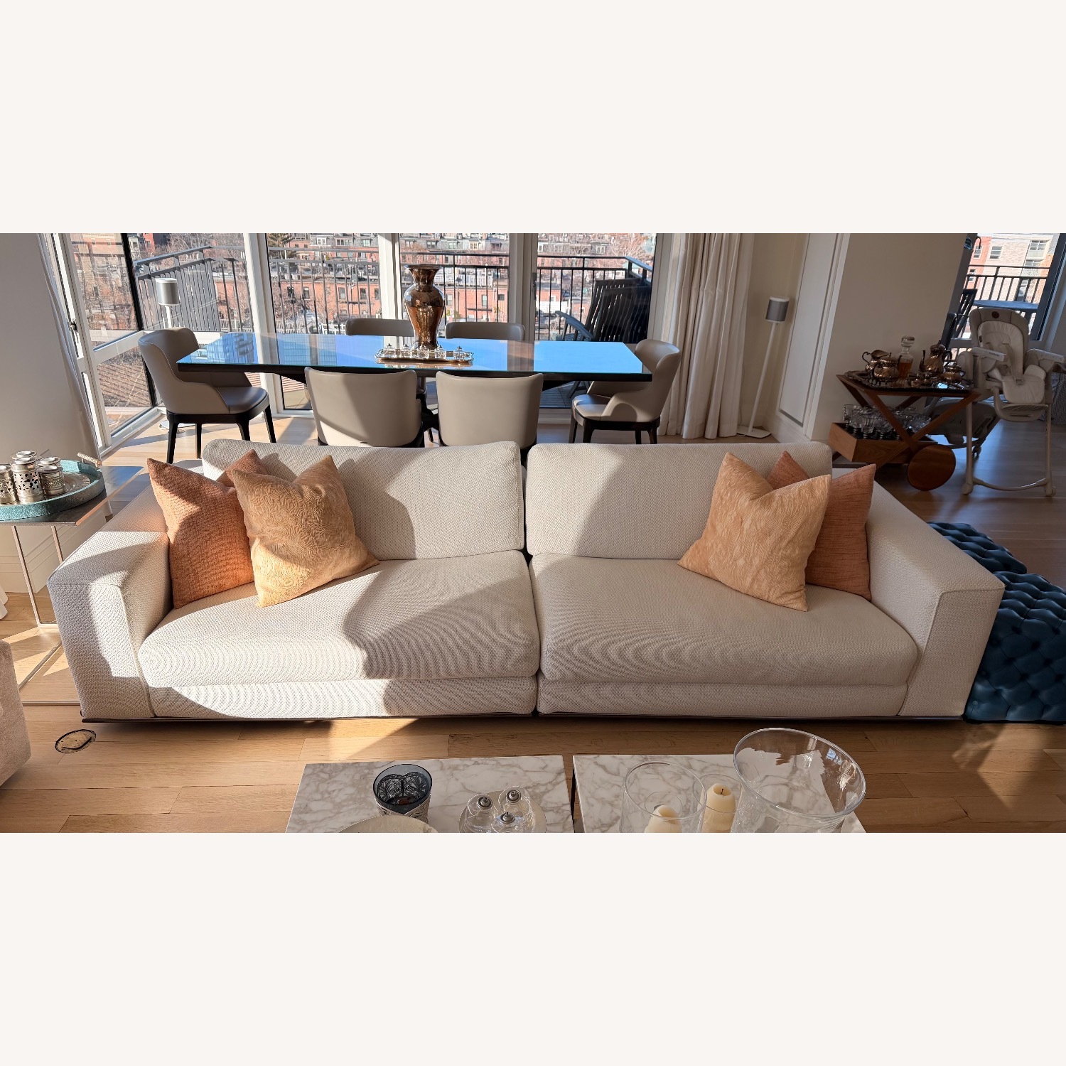 Minotti Hammilton White Fabric 2 Piece Sectional - image-2