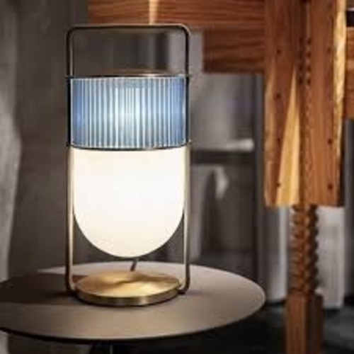 Used Poltrona Frau Blue Glass Table Lamps for sale on AptDeco
